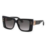 Roberto Cavalli SRC056M 700 Woman Sunglasses Acetate Black Smoke Squared Normal Shaded