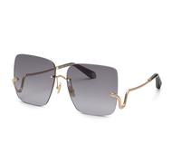 Roberto Cavalli SRC061 300 Woman Sunglasses Metal Gold Smoke Squared Anti-glare Shaded