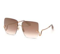 Roberto Cavalli SRC061 8FCG Woman Sunglasses Metal Gold Brown Squared Anti-glare Shaded