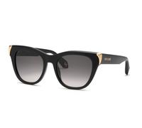 Roberto Cavalli SRC095M 700 Woman Sunglasses Acetate Black Smoke Butterfly Normal Shaded