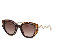 Roberto Cavalli SRC096M 09TC Woman Sunglasses Acetate Black Brown Butterfly Normal Shaded