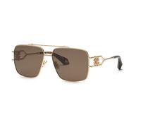 Roberto Cavalli SRC131 300 Unisex Sunglasses Metal Gold Brown Squared Normal