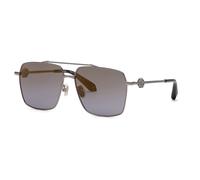Roberto Cavalli Unisex SRC036V 568G Sunglasses Metal Grey Smoke Squared Normal Shaded