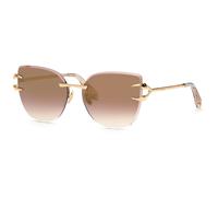 Roberto Cavalli Unisex SRC043 8FCG Sunglasses Metal Gold Brown Butterfly Normal Shaded