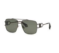 Roberto Cavalli Unisex SRC131 568 Sunglasses Metal Grey Green Squared Normal
