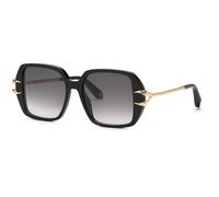 Roberto Cavalli Woman Roberto Cavalli SRC030 700 Sunglasses Acetate Black Grey Geometric Normal Shaded