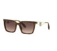 Roberto Cavalli Woman Roberto Cavalli SRC157M AMSK Sunglasses Acetate Havana Brown Squared Normal Nuanced