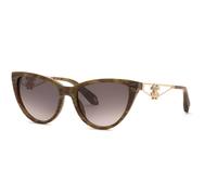 Roberto Cavalli Woman Roberto Cavalli SRC158M 0AMS Sunglasses Acetate Brown Brown Butterfly Normal Nuanced