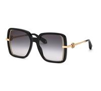 Roberto Cavalli Woman SRC007 700 Sunglasses Metal Black Grey Squared Normal Shaded