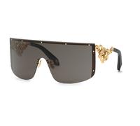 Roberto Cavalli Woman SRC015M 300 Sunglasses Metal Gold Grey Mask Normal