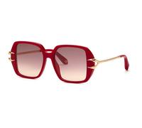 Roberto Cavalli Woman SRC030 09EZ Sunglasses Acetate Red Brown Geometric Normal Shaded