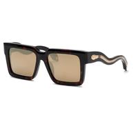 Roberto Cavalli Woman SRC055 743G Sunglasses Acetate Havana Brown Squared Normal Mirror