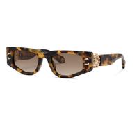 Roberto Cavalli Woman SRC057M 0777 Sunglasses Acetate Havana Brown Squared Normal Nuanced