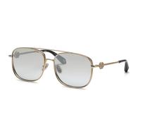 Roberto Cavalli Woman SRC059M 8FFX Sunglasses Metal Gold Smoke Squared Normal Mirror