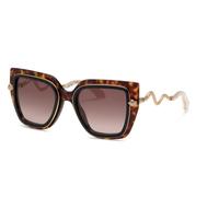 Roberto Cavalli Woman SRC097M 9TCY Sunglasses Acetate Black Brown Butterfly Normal Shaded