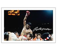 Roberto Duran Signed 12x8 Inch Photo Print With Pre Printed Signature Autograph Gift Wall Art, Boxing Artwork