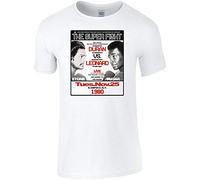 Roberto Duran V Sugar RAY Leonard Mens T Shirt Training Boxing Whites Size L