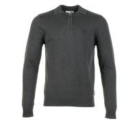 Roberto Knitted Long Sleeve Polo Charcoal Marl, XL