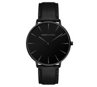 Roberto Marino RM1424 Men’s Luxury Watch - Japanese Quartz, Leather Strap, 3 ATM Water Resistant, Stainless Steel, Black