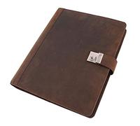Roberto Romano 48217 Document Folder DIN A4 with Lock, Organiser with 6 Compartments, Meeting Folder Made of Hunter Leather, Folder with Ring Mechanism, Presentation Folder Approx. 36 x 28 x 4.5 cm,