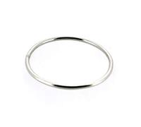 ROBERTS 1mm Solid 9ct White Gold Slim Round Wedding Band or Skinny Stacking Ring (L)