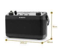 Roberts BLUTUNE7 FM/DAB/DAB+ Portable Stereo Radio with Bluetooth & Colour Display, Black