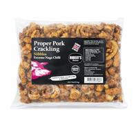 Robert's Dorset Proper Pork Crackling Nibbles 600g Large Bulk Bags - 9 Flavours Available - Keto, Gluten & Allergen Free, Low Carb, High Protein - Handmade in Britain (Extreme Naga Chilli)