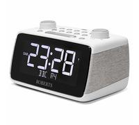 Roberts ORTUS4 FM/DAB/DAB+ Digital Radio with Bluetooth, Alarms and Over-Sized Display, White