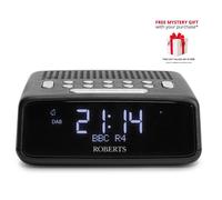 Roberts ORTUSDAB FM/DAB/DAB+ Bluetooth Digital Clock Radio - Free Gift RRP £15 - Black