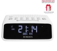 Roberts ORTUSDAB FM/DAB/DAB+ Bluetooth Digital Clock Radio - Free Gift RRP £15 - White