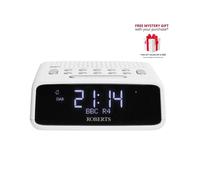 Roberts ORTUSDAB FM/DAB/DAB+ Digital Clock Radio, Alarms with large LCD VA Display, White