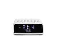 Roberts ORTUSDAB FM/DAB/DAB+ Digital Clock Radio with Bluetooth, Alarms with large LCD VA Display, White