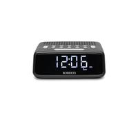Roberts ORTUSFM FM Digital Clock Radio with Dual Alarms and a Large LCD Display, Black