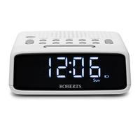 Roberts ORTUSFM FM Digital Clock Radio with Dual Alarms and a Large LCD Display, White