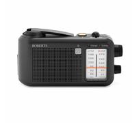 Roberts 9957S AM/FM Wind-up Portable Analogue Radio with Emergency Buzzer, Black