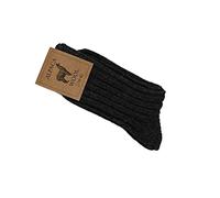 Robert's Rugs Alpaca Wool Socks extra thick warm outdoor/Indoor very soft!!! Men/Women (35-38, Black)