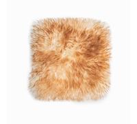 Robert's Rugs Sheepskin Seat Pads 35x35cm Ginger - Square Seat Pads for Living Room - Natural Wool Seat Pad - Soft Seat Cushions - Genuine Sheepskin Chair Pad Fluffy