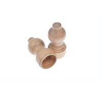 Robert's Rugs Wooden Curtain Pole Finials for 28mm Poles, Decorative Grooved End Caps, 170mm Long, Pack of 2 - Beech Finish