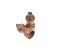 Robert's Rugs Wooden Curtain Pole Finials for 28mm Poles, Decorative Grooved End Caps, 170mm Long, Pack of 2 - Oak Finish