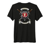 Robertson Scottish Clan Badge Tartan & Swords (Back) Premium T-Shirt