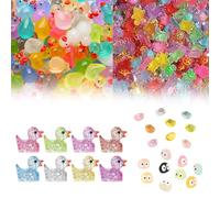 ROBGZMQW 138 Mini Resin Animals, Glass Nnimals Figures Mini, Mixed Ducks and Small Resin Animals for DIY Crafts, Tiny Ducks for Fairy Garden and Aquarium Decor