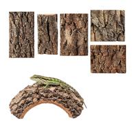 ROBGZMQW 5-Piece Cork Bark, Cork Log, Reptile Decor, 5-Piece Natural Set, Create Natural Climbing Surfaces and Hiding Spots, Ideal for Gecko Hide and Tortoise Hide Enclosures