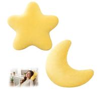 ROBGZMQW Cute Pillows, Moon and Star Pillows Set, Decorative Throw Pillows for Home Decor, Kids Cushions for Bedroom and Sofa, Yellow Colour, 30 cm Size