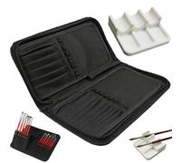 ROBGZMQW Paint Brush Holder and Storage Case, Paint Brush Storage, 2-Piece Set for Art Classes and Outdoor Painting, Portable Paintbrush Organizer with Roll-Up Design for Artists and Makeup Brushes