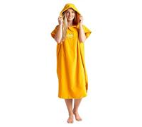 Robie Original-Series Towelling Changing Robe - Hooded Poncho for Beach, Wild Swimming, Surfing, Getting Changed Small - Saffron (UK, Alpha, S, Regular, Regular, Saffron)