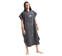 Robie Original-Series Towelling Changing Robe - Hooded Poncho for Beach, Wild Swimming, Surfing, Getting Changed (UK, Alpha, S, Regular, Regular, Steel Grey)