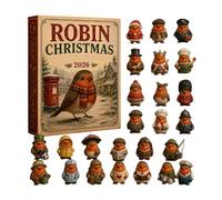 Robin Advent Calendarr, 24 Day Christmas Countdown with Bird Charms | Vintage Retro Bird Pendants, Daily Reveal Fun - Collectible Gift for Kids & Adults, Home Decor
