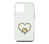 Robin and Blue Tit Heart Nature Bird Motif Gift Case for iPhone 12 mini