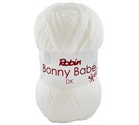 Robin Babe Sparkle DK 100g 5600m White Wool Cotton Yarn