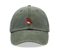 Robin Baseball Cap Vintage Washed Unisex Dad Hat Adjustable Bird Red Breast Gardening
